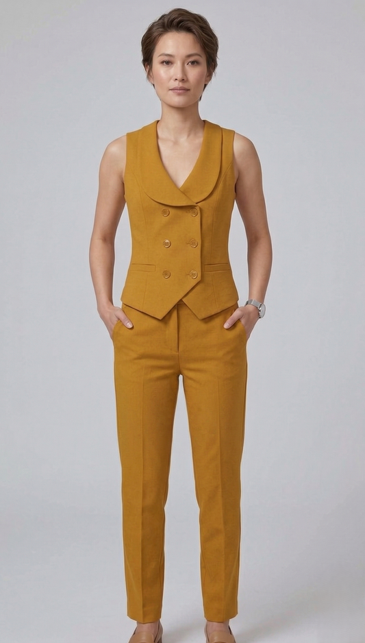 Bronze Gold Women's Vest: Custom Fit Sleeveless Waistcoat