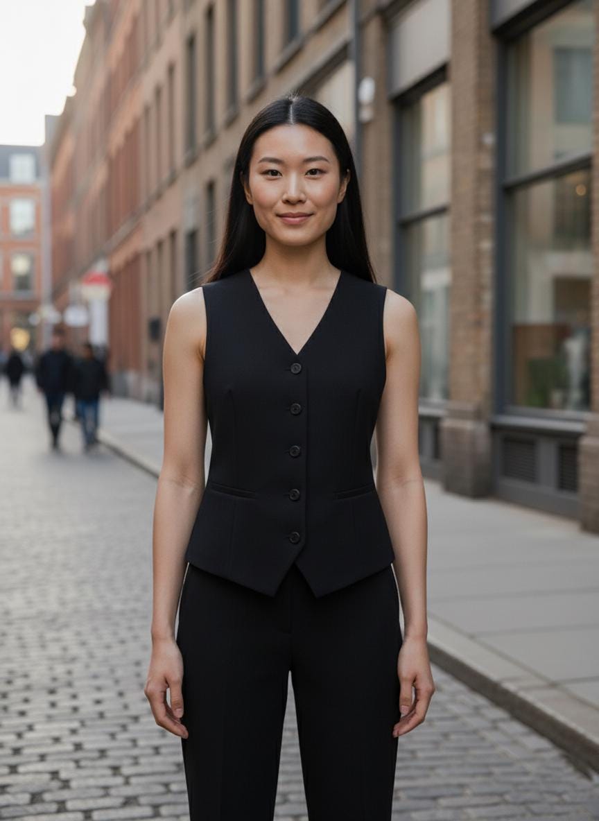 Black Tailored Vest: Custom Fit Sleeveless Waistcoat