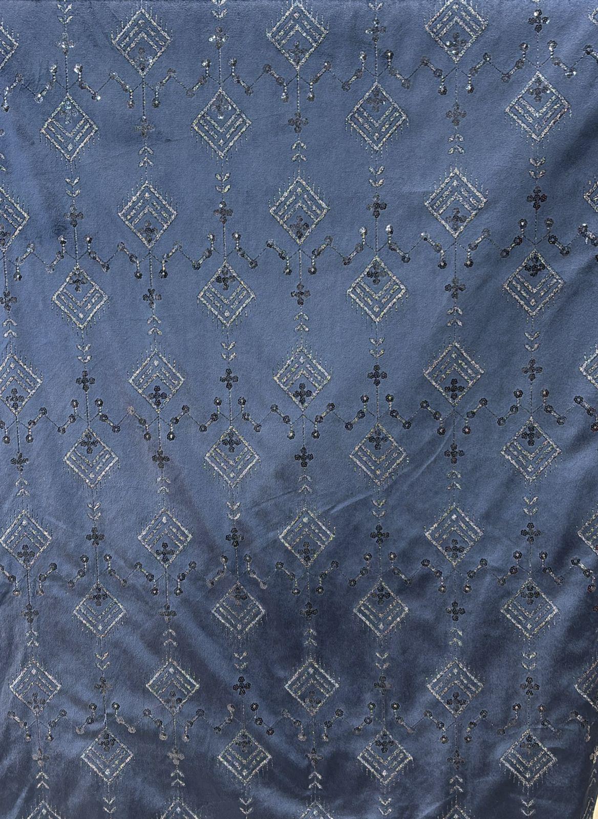 Blue Grey Embroidered Women Sherwani Set | Indo Western Suit for Women | Wedding Guest Outfit, Festive Ethnic Jacket Set, Designer Bandhgala