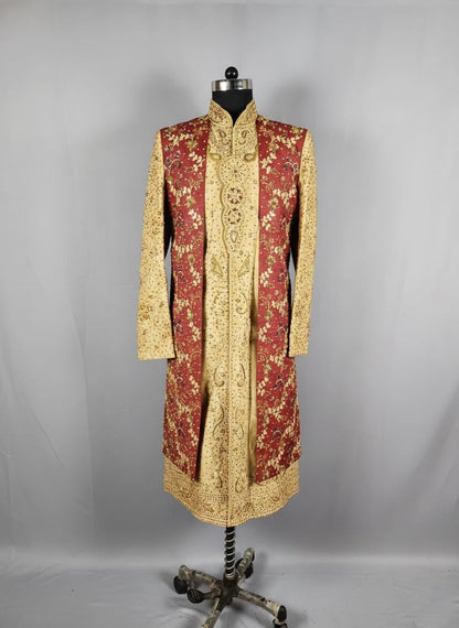 Elegant Women's Sherwani Suit | Indo-Western Designer Jodhpuri Jacket with Pants | Traditional Wedding Guest Dress