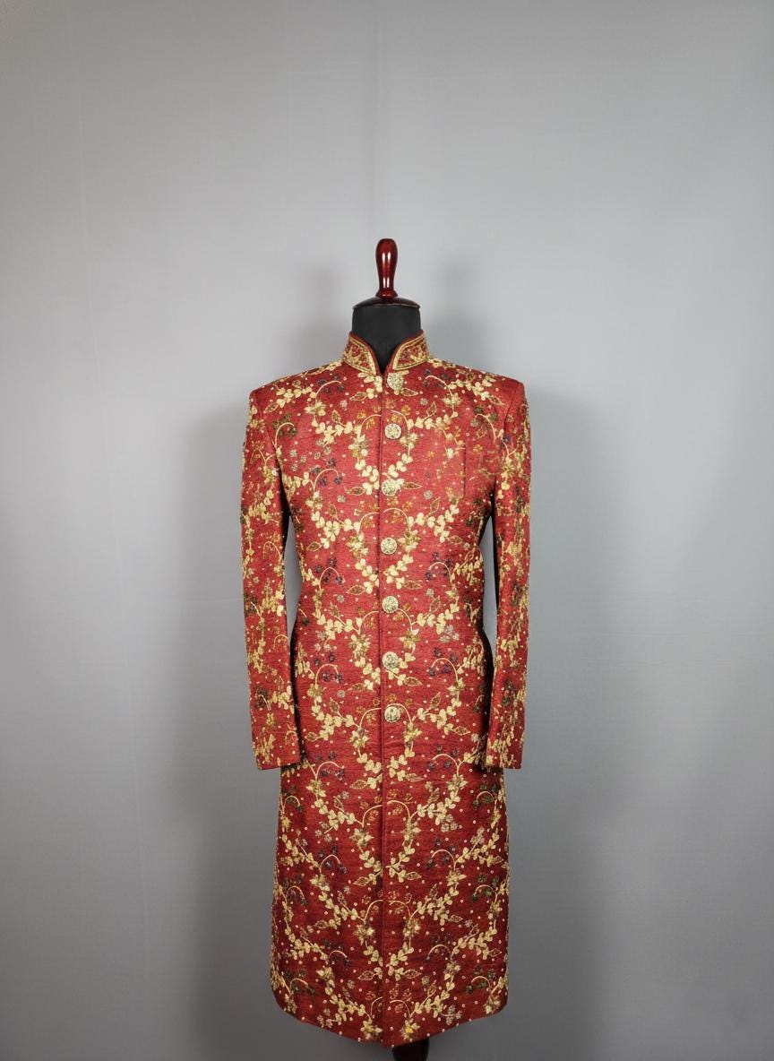 Elegant Women's Sherwani Suit | Indo-Western Designer Jodhpuri Jacket with Pants | Traditional Wedding Guest Dress
