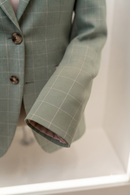 Sage Green Plaid 3-Piece Women's Suit | Custom Tailored Pantsuit Blazer Vest Set