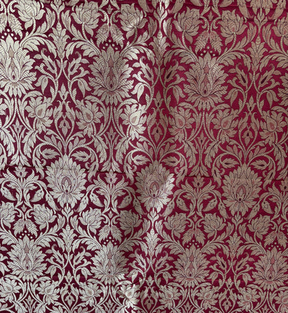 Maroon & Gold Banarasi Brocade Sherwani Suit | Women's Indian Wedding Outfit
