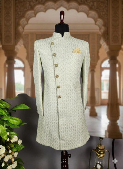 Pastel Green Sherwani Suit | Women's Jodhpuri Jacket, Wedding Guest Dress