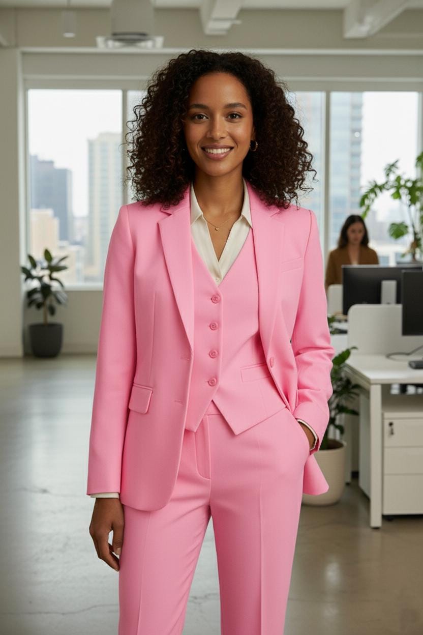 3 Piece PINK Women’s  Suit | Elegant Formal Pant Set | Custom Made to Measure