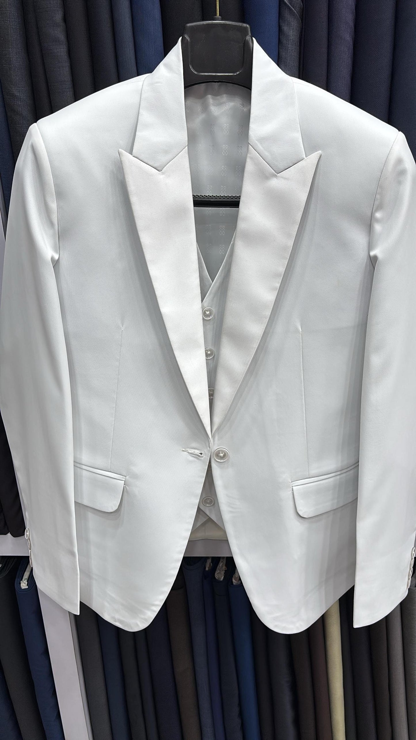 3 Piece White Women’s Tuxedo Suit | Elegant Formal Pant Set | Custom Made to Measure