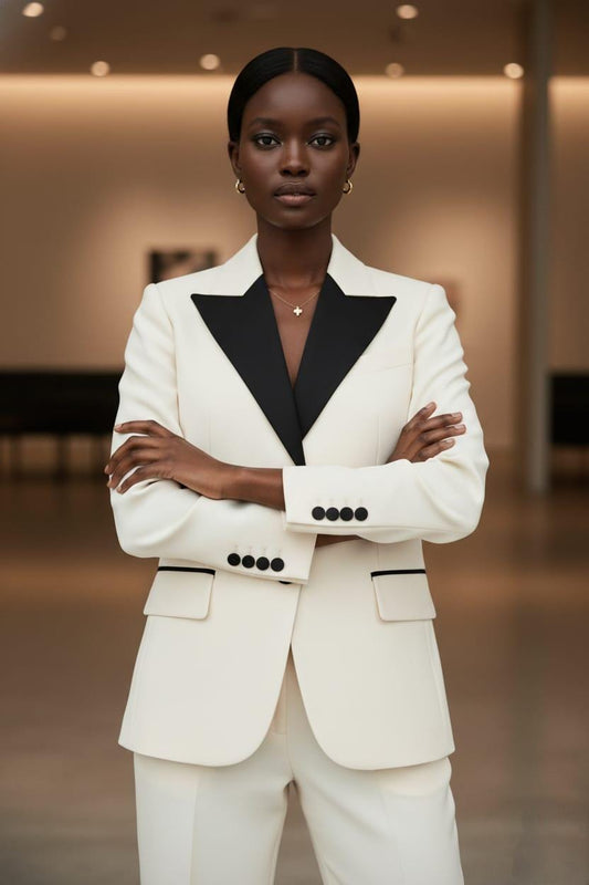WHITE  Women’s 2 Piece Suit | Blazer & Pants | Custom Tailored Formal Outfit