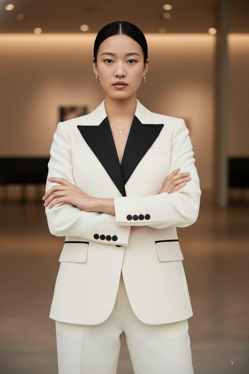 WHITE  Women’s 2 Piece Suit | Blazer & Pants | Custom Tailored Formal Outfit
