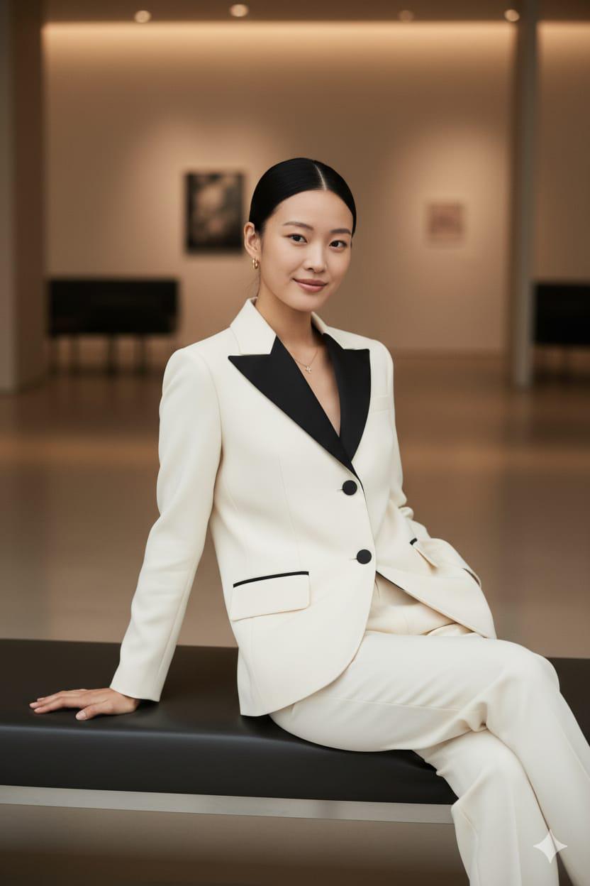WHITE  Women’s 2 Piece Suit | Blazer & Pants | Custom Tailored Formal Outfit