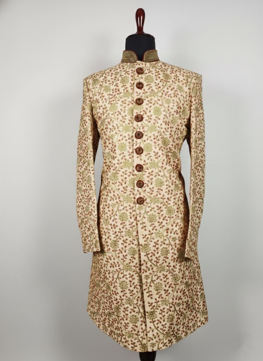 Women's Ivory Sherwani Suit | Indo-Western Jodhpuri Jacket with Pants