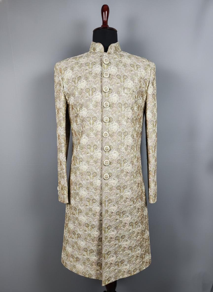 Women's Ivory Sherwani Suit | Indo-Western Jodhpuri Jacket with Pants