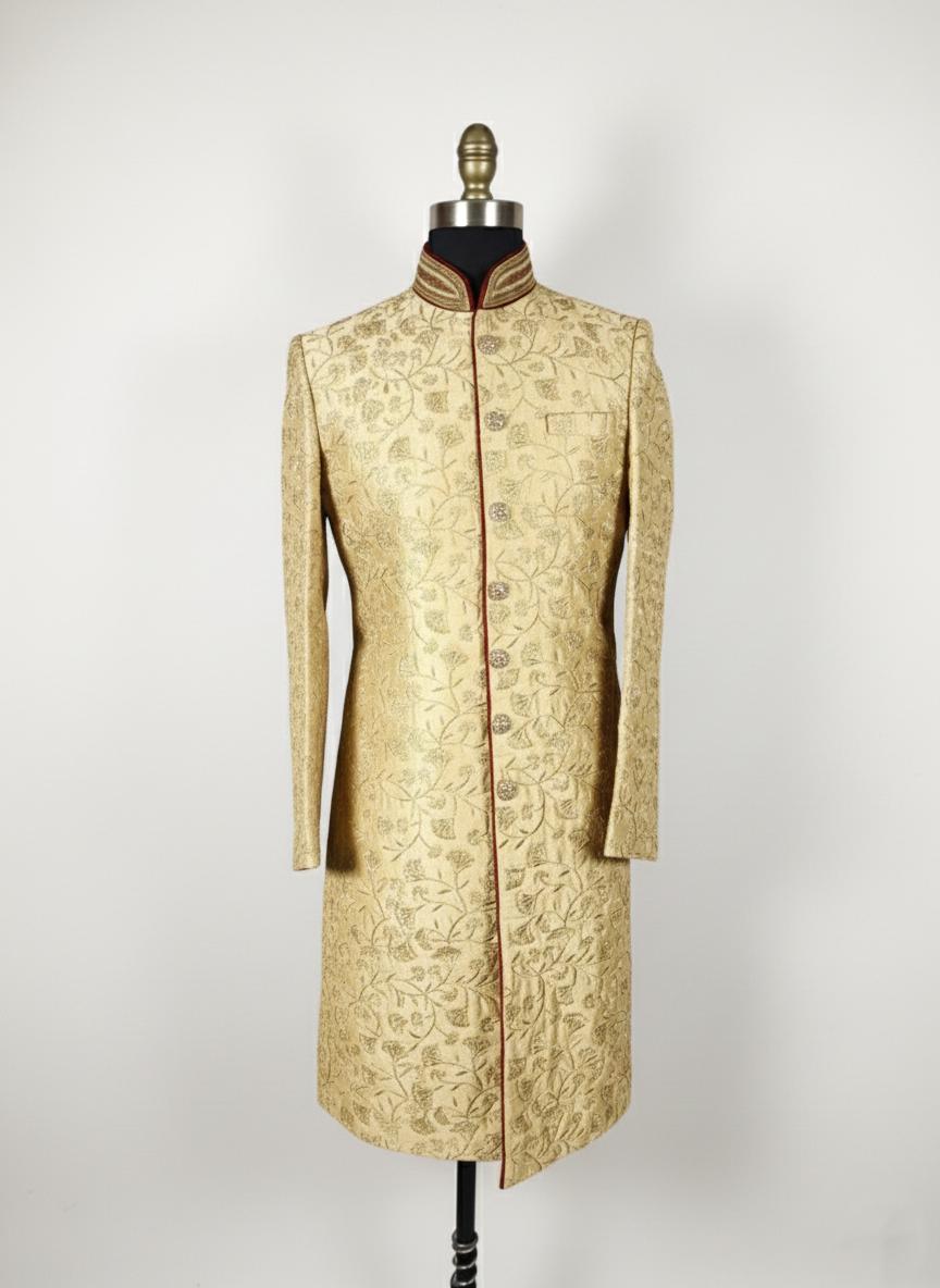 Women's Ivory Sherwani Suit | Indo-Western Jodhpuri Jacket with Pants