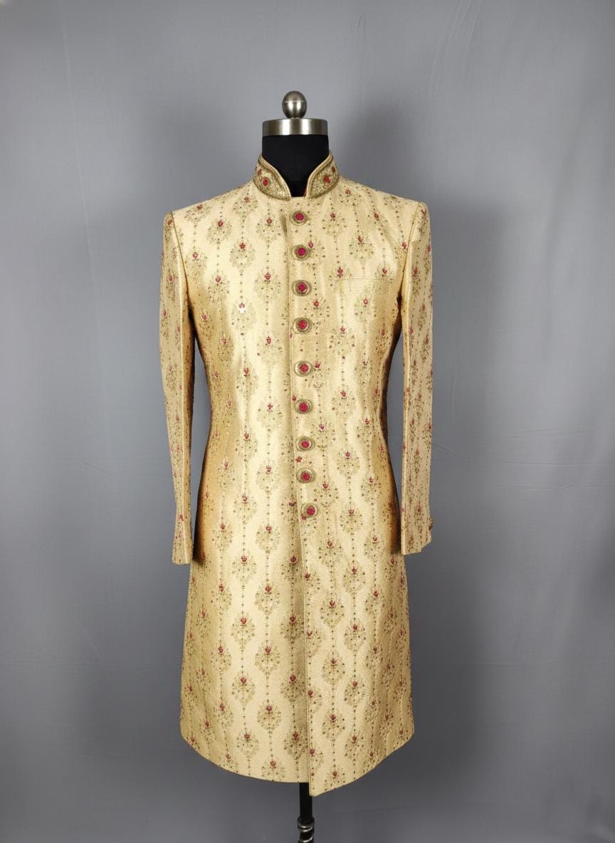 Women's Ivory Sherwani Suit | Indo-Western Jodhpuri Jacket with Pants