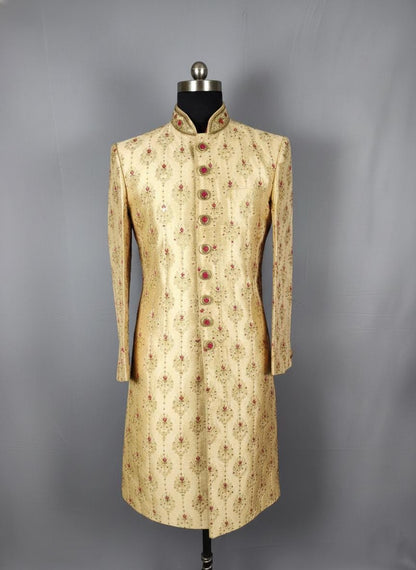 Women's Ivory Sherwani Suit | Indo-Western Jodhpuri Jacket with Pants