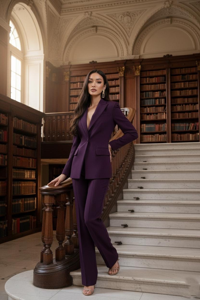 Women’s PURPLE color 2 Piece Suit | Blazer & Pants | Custom Tailored Formal Outfit